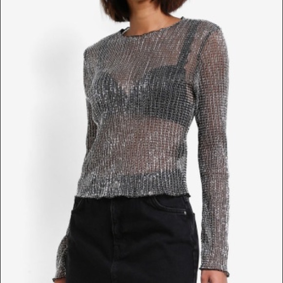 silver mesh top